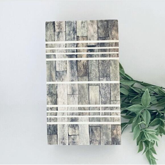 Gray And White Rectangle Box Bone Inlay Modern Design Hand Crafted Made In India - Picture 7 of 8